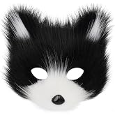 hbbhml Animal Fox Wolf Mask Halloween Party Cosplay Costumes Props Plush Cat Half Face Masks Carnival Christmas Masquerade