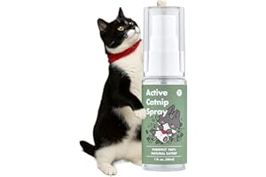 JAYU PET Active Catnip Spray - High Potency Transparent Liquid Spray made of Fresh Organic Catnip for Indoor Cats and Kittens, Relieves Stress, Calming, Revives Toys (1fl oz) (Catnip Spray, 1fl oz)
