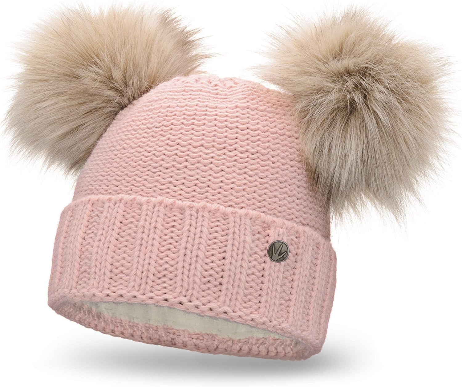 bonnet deux pompons femme