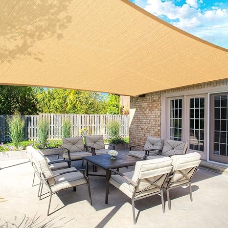 Movtotop Sun Shade Sails 10x13 Ft Rectangle 185 Gsm Thicker