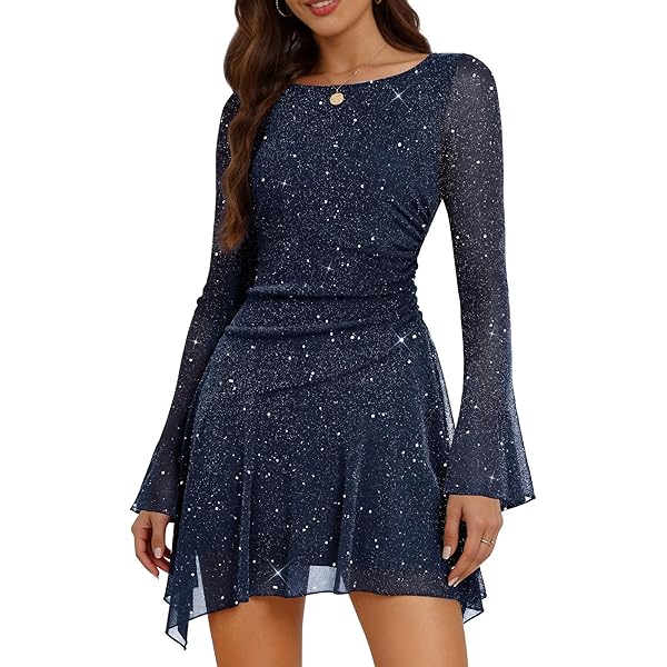 Amazon.com: CIDER Sequin Cocktail Dress Homecoming Dresses for Women Ruched  Glitter Mini Dress Sparkly Party Dresses: Blue, XS : Clothing, Shoes &  Jewelry