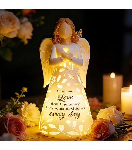 Amazon.com: Napco Imports Standing Angel with Design White 5.5 x