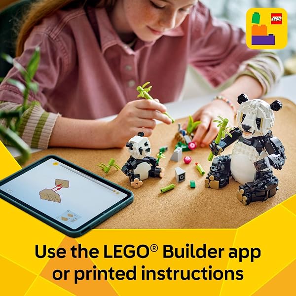 LEGO CREATOR 3 IN 1 WILD ANIMALS PANDA FAMILY – BUILDING TOY KIT FOR KIDS WITH 3 BUILDING OPTIONS, PANDA, PENGUIN, OR ORCA – 8 YEAR OLD GIRL & BOY BIRTHDAY GIFTS – 31165