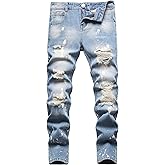 JLLDS LKMQA Boy's Skinny Fit Ripped Destroyed Distressed Slim Fashion Stretch Jeans Pants