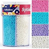 Edible Nonpareils Sprinkles Blue Pink Purple White Nonpareil Sprinkle Mix Rainbow Pastel Sprinkles for Cake Decorations Baking Ice Cream Cookies Cupcake Topper 6.5 ounces