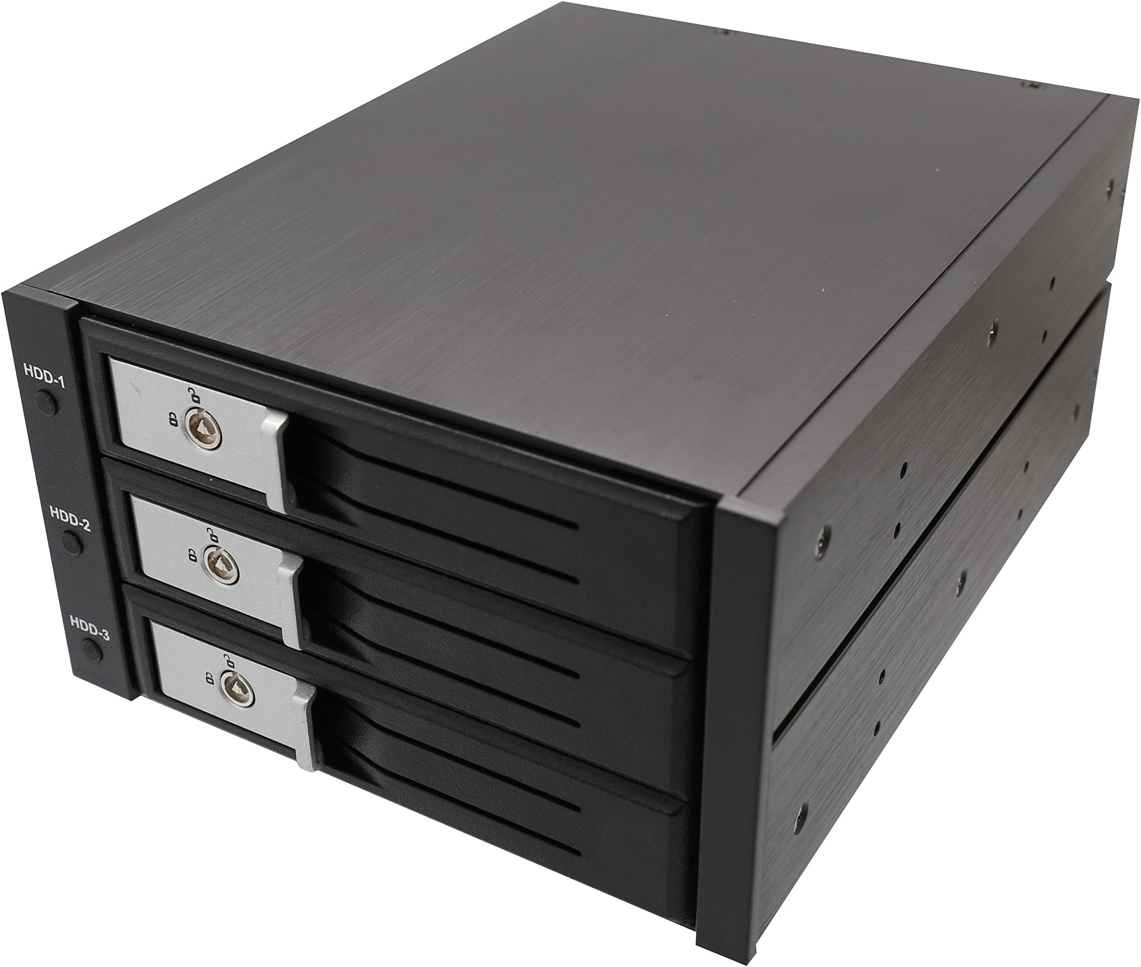 SYBA 3-Bay Tray Less 3.5-Inch SATA/SAS Hard Drive Internal Enclosure with Independent Power Control Switch and LED Indicator - Black