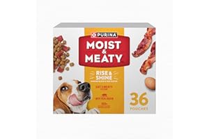 PURINA MOIST & MEATY Purina Moist and Meaty Rise and Shine Awaken Bacon and Egg Flavor Soft Dog Food Pouches - 36 ct. Box