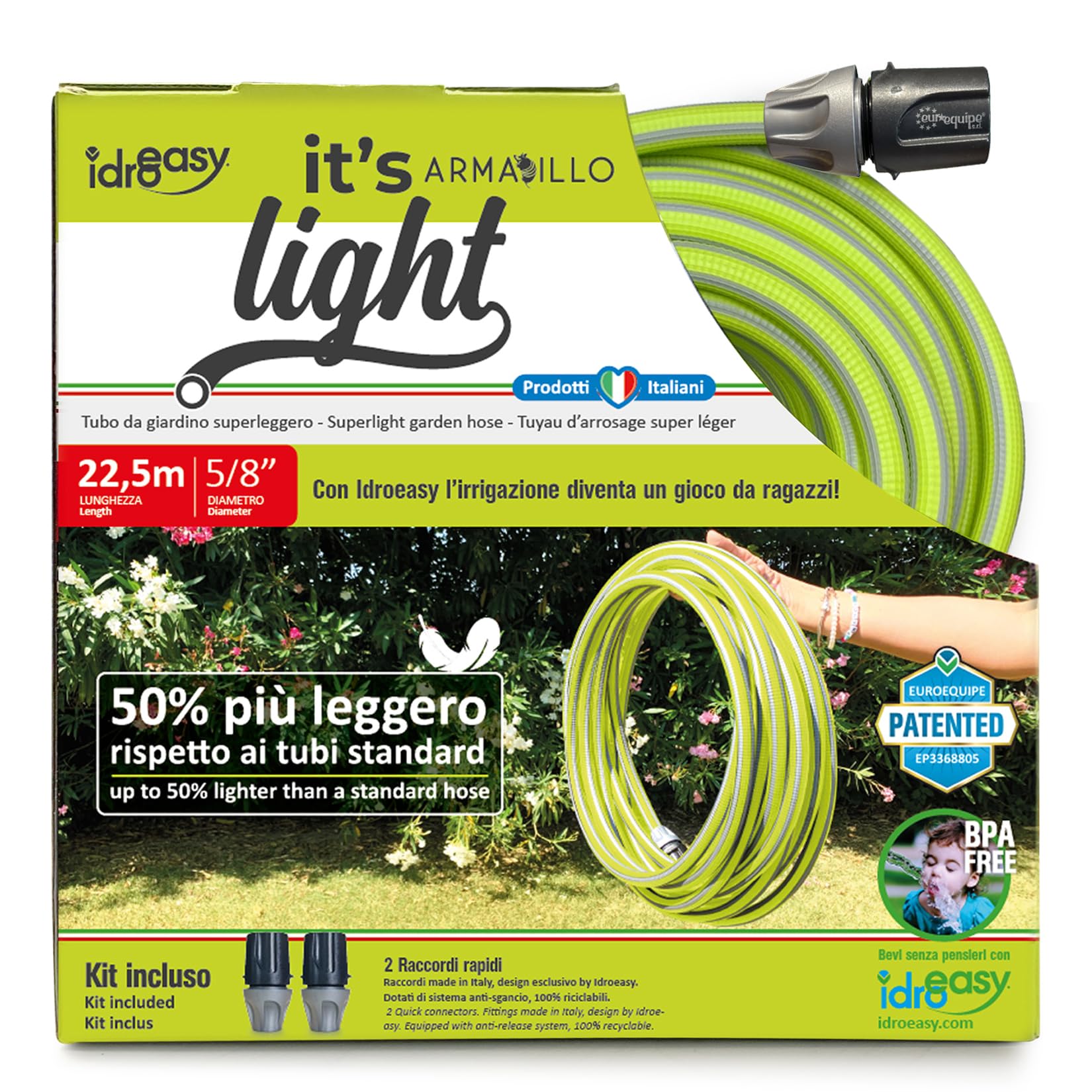 IDRO EASY 2859 - Manguera superligera Armadillo de 5/8" (15 mm.) extensión máxima 22,5 m.