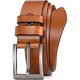 WOLFANT Men's 1.5" Full Grain Leather Belt,100% Italian Real Solid Leather