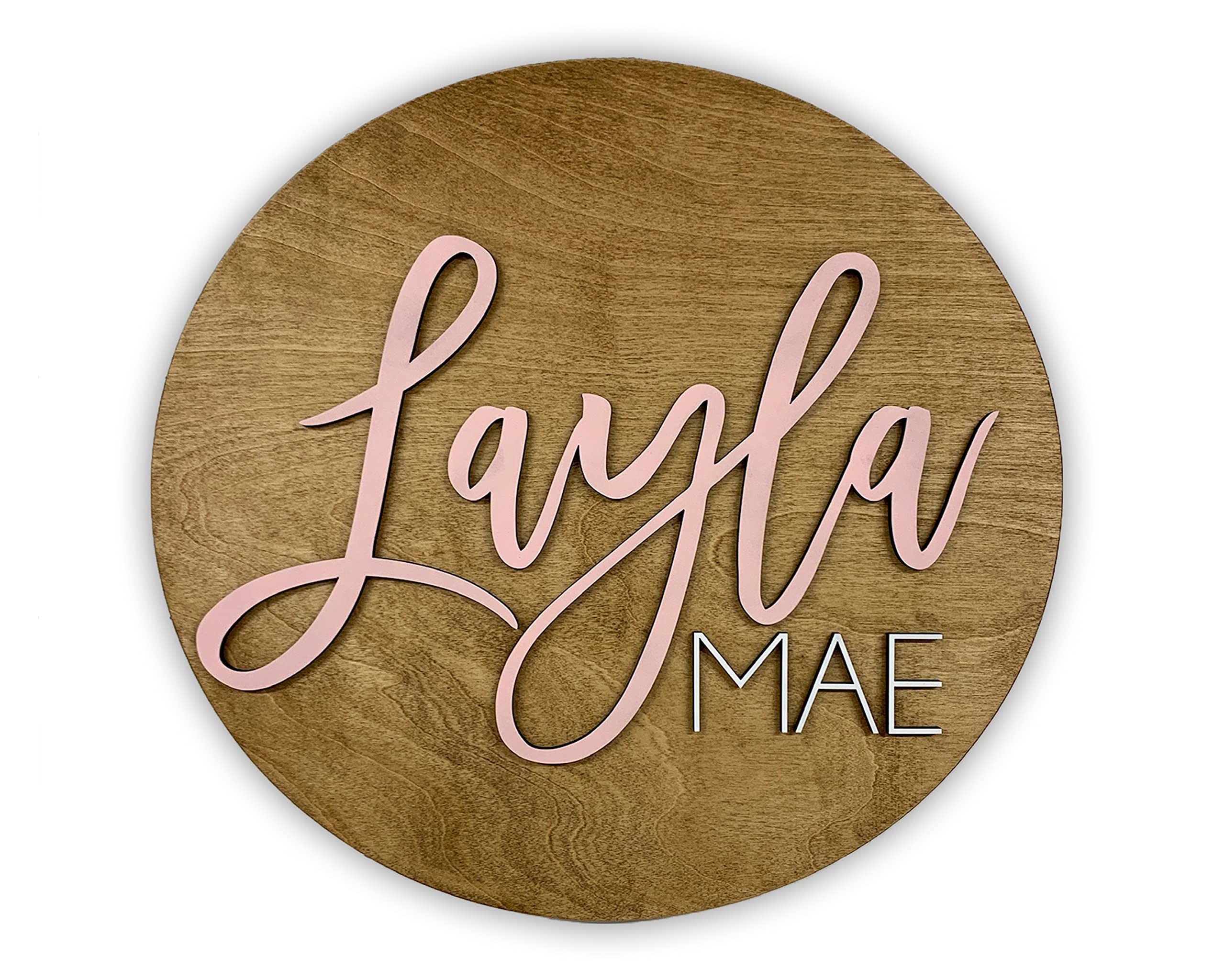 Nursery Name Sign, Personalized Wooden Wall Plaque, 12