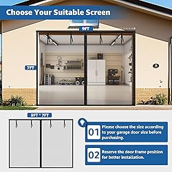 Garage Door Screen 1 Car: 9x7FT Garage Screen Door