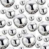 280Pcs Beads Faux Pearls Vase Filler for Centerpieces, Bright Silver 8/14/18mm No Hole Pearls for Vase, Beads for Wedding Makeup Party Home Birthday Table Decor Decoration