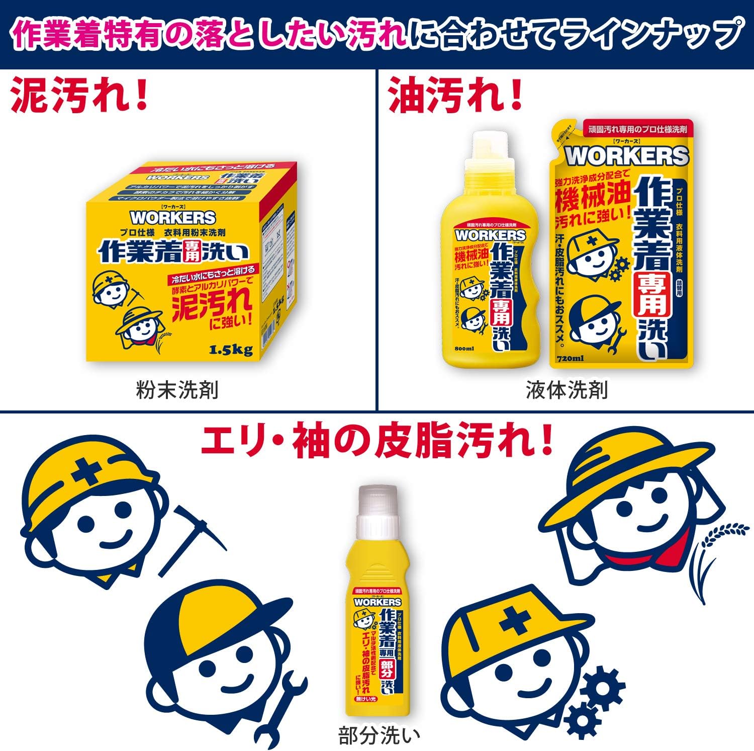 Amazon Workers 作業着専用洗い 液体洗剤 本体 800ml 油汚れ用 ワーカーズ 液体洗剤