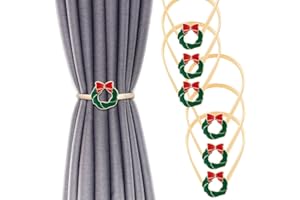 YMMLLP 6 Pack Christmas Curtain Tieback Buckle Aluminum Alloy Spring Design Curtain Holdback Carving Design Christmas Curtain Ties for Drapes Curtain Ties Backs Modern Style Decor (Red+Green)