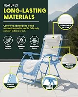 KEPLIN Set of 2 XXL Premium Heavy Duty Padded Two Tone Zero Gravity Chairs view 7