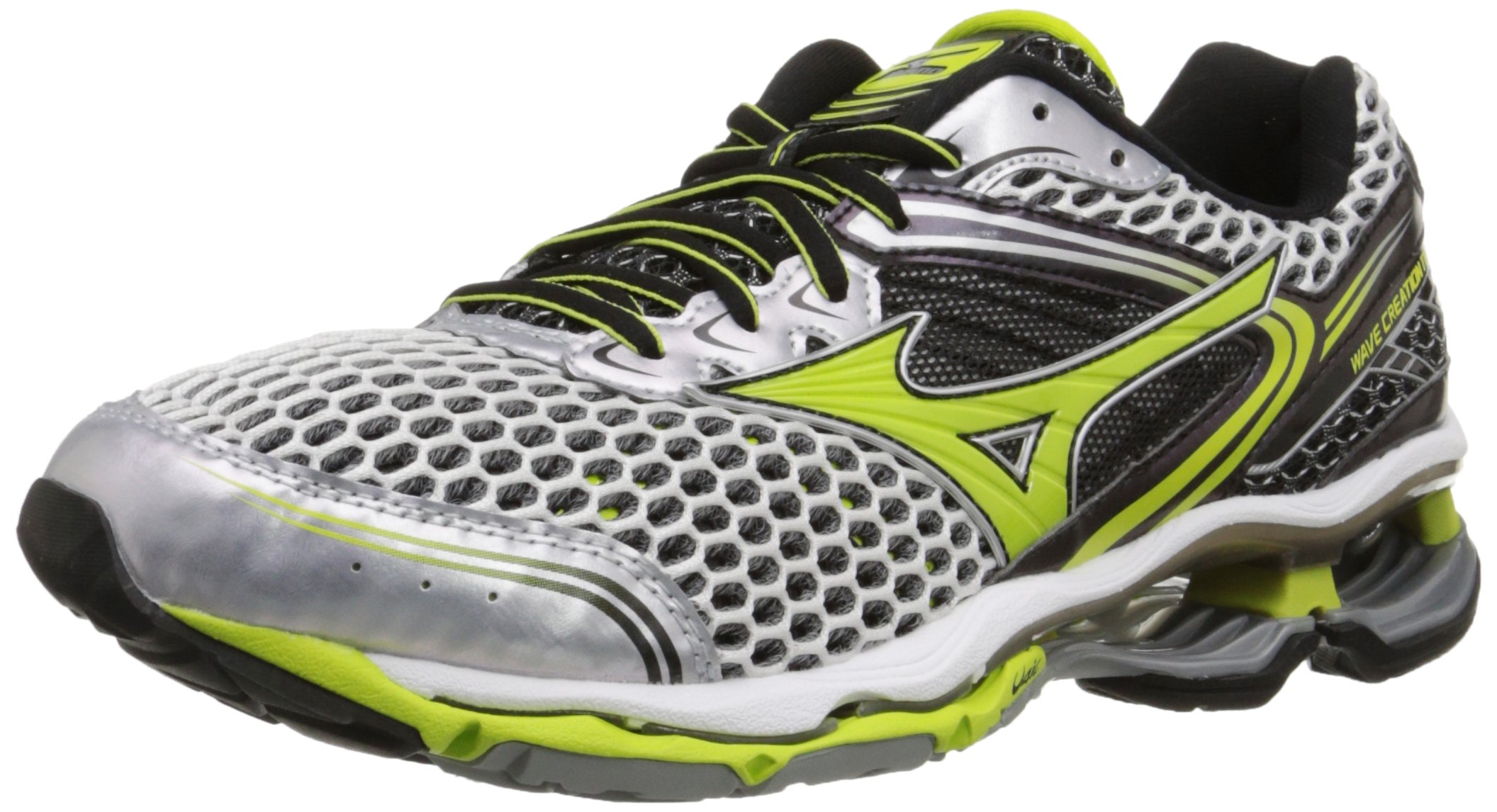Mizuno Men's Wave Creation 17 Running Shoes, Silver/Lime Punch/Black, 7.5 M US on Galleon