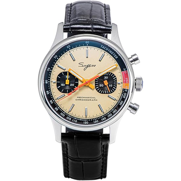 Amazon.com: Sugess Men's Panda 40mm Cream V2 Racing Chronograph