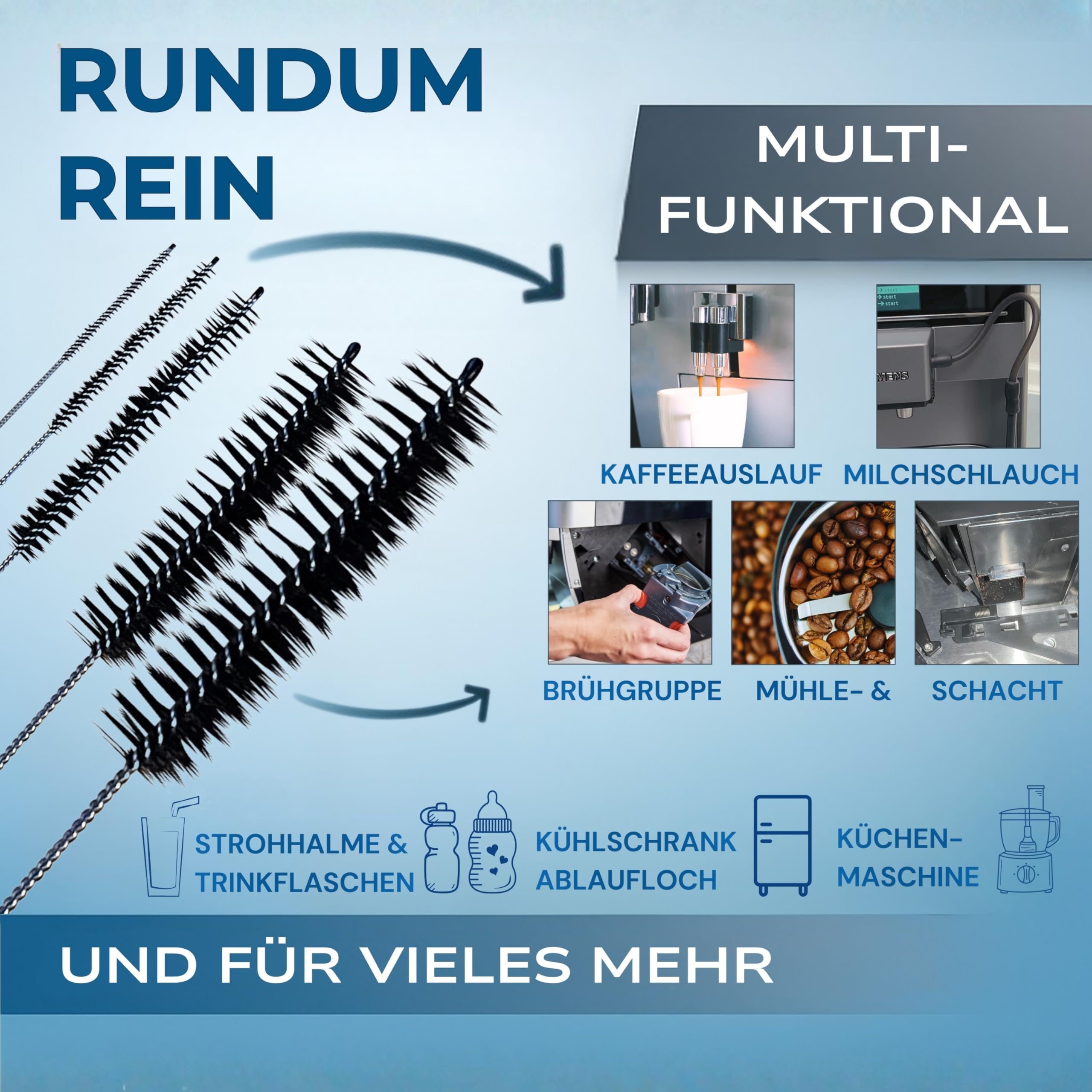 fancility® 25g Silikonfett für Kaffeevollautomaten & Armaturen-Fett (2-fach geprüft) + 5 XL Reinigungsbürsten 21cm - Hahnfett für Dichtungen, O-Ringe & Brühgruppe - Multi-Schmierfett lebensmittelecht 4
