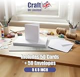 Crafts UK 50 Cards and Envelopes White 5 x 5 Inch Brand Craft UK Limited view 3