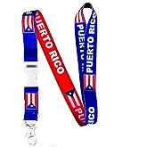 EASTEX Puerto Rico Flag Lanyard Keychain - ID Lanyards for Keys Badge Fob - ID Card Holder Keychain - Llaveros Para Llaves