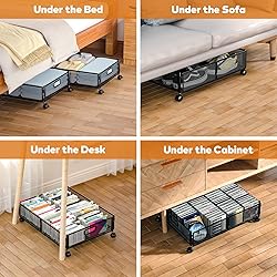 Lingusta Under Bed Storage with Wheels,Rolling