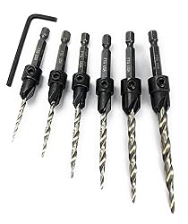 FTG USA Adjustable Wood Countersink Drill Bit Set 6