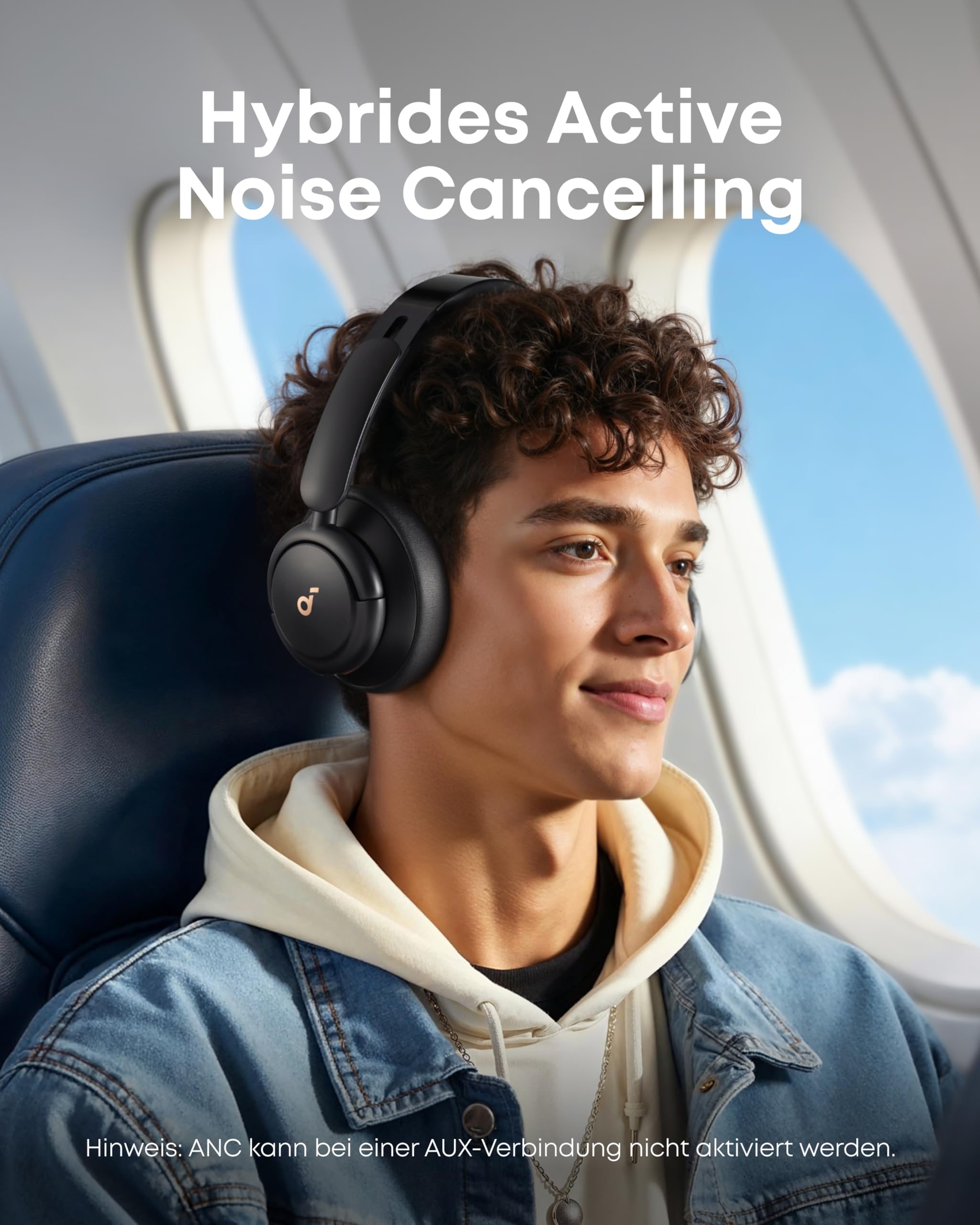 soundcore by Anker Q30 Bluetooth Kopfhörer, Hybrid Active Geräuschisolierung, Individuelle Modi, Hi-Res Sound, EQ in App, 40h Akku, bequemer Halt, Verbindung von 2 Geräten (Schwarz) 3