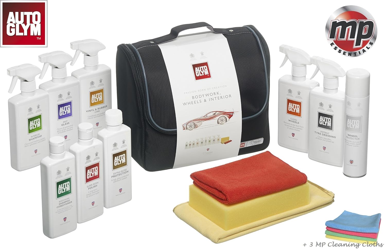MP Essentials Autoglym Perfect Bodywork, Wheels and Interior Gift Set