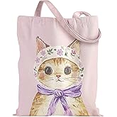 Loveinside Canvas Tote Bag for Women Girls, Grocery Shopping Bag, Reusable Shoulder Tote Bag, Goodie Bag for Wrap Storage
