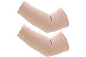 POENVFPO 1 Pair Compression Arm Sleeves, Breathable Elastic Cotton Scar Concealer and Sun Protection for Men Women Sports