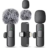 MAYBESTA Wireless Mini Microphone for iPhone, Android Phone - Lavalier Lapel Mic for Audio Video Recording - Clip on Content Creator Microphones for YouTube Tiktok Podcast Vlogging