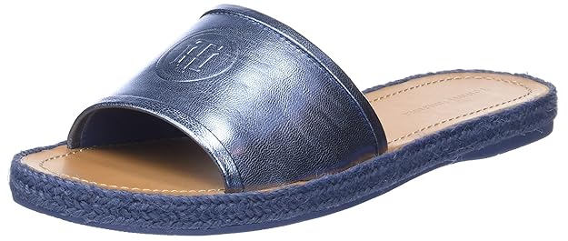 Tommy Hilfiger Damen Metallic Flat Mule Peeptoe Sandalen