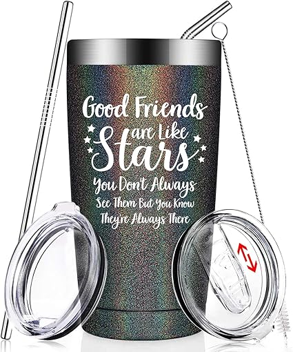 Amazon Good Friends Are Like Stars 面白い親友の誕生日プレゼントに 女性 男性 姉妹 同僚 ルームメイト Bff 女性 彼女へのクリスマスプレゼントアイデア 断熱ワインタンブラーカップ Birgilt ワイングラス 通販