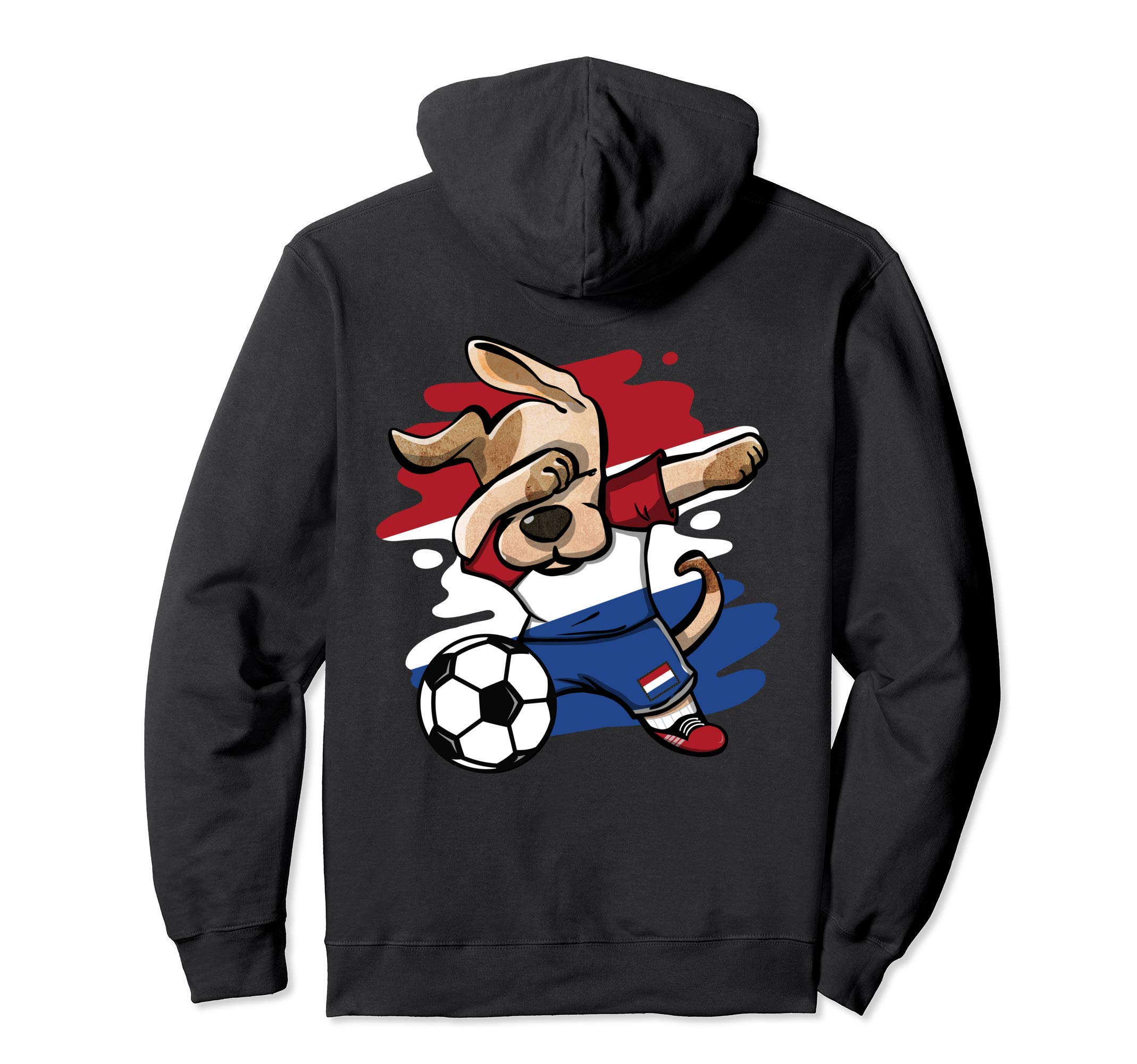 Dabbing Dog Netherlands Soccer Fans Dutch Flag Football Art Pullover Hoodie