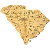 Totally Bamboo South Carolina Shaped Cutting Board – Bamboo Charcuterie and Serving Board with Hang Tie for Wall Display