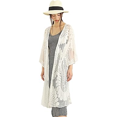 Amazon Co Jp ヘナナ Henana 花柄 レース 刺繍 ワンピース ７分袖