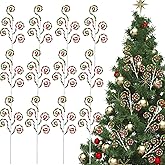 Gerrii 12 Pcs Red Green White Candy Cane Christmas Decoration 16" Tree Pick Peppermint Christmas Ornament Xmas Tree Topper Woolen Curly Lollipop Pick Spray for Holiday Party Vase Wreath Garland