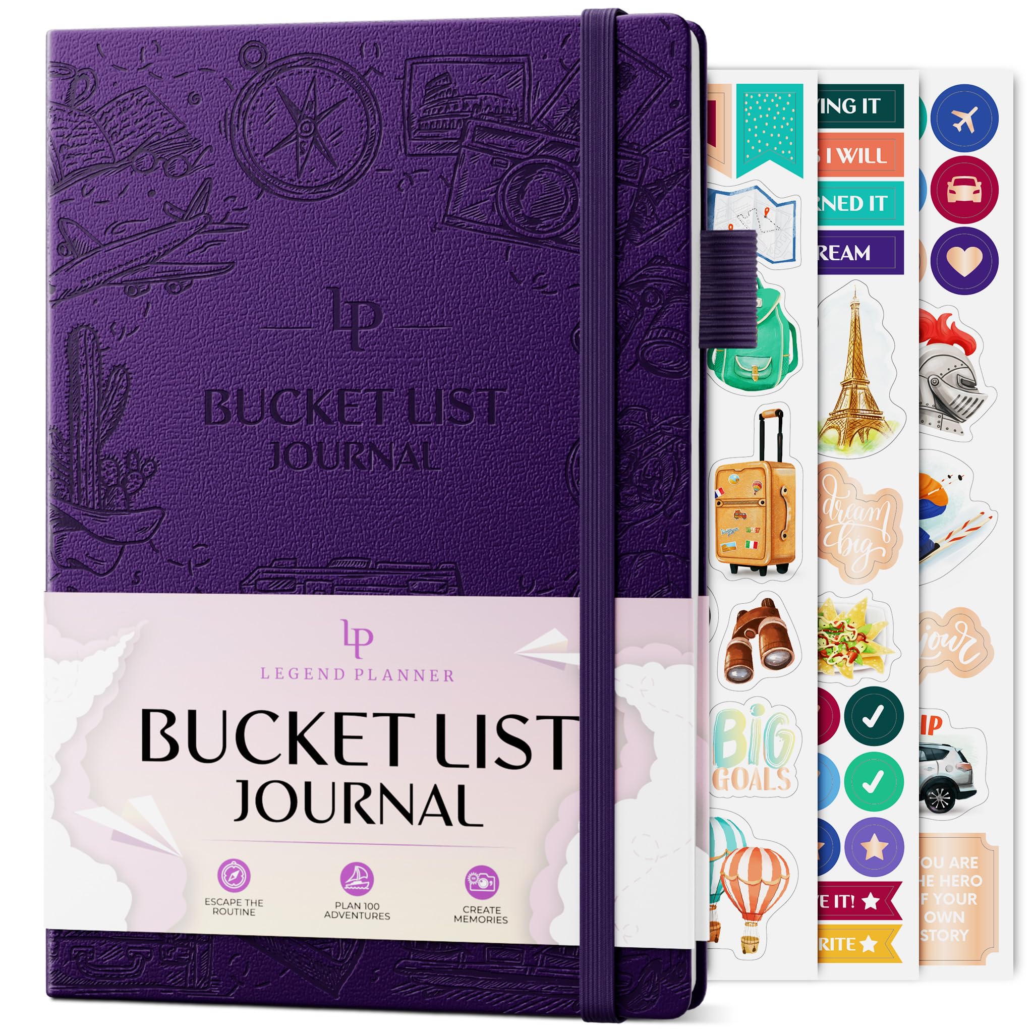 Legend Bucket List Journal – The Ultimate Notebook to Plan Adventures, Travels, Goals & Experiences – Bucketlist Book for Couples (Dark Purple)