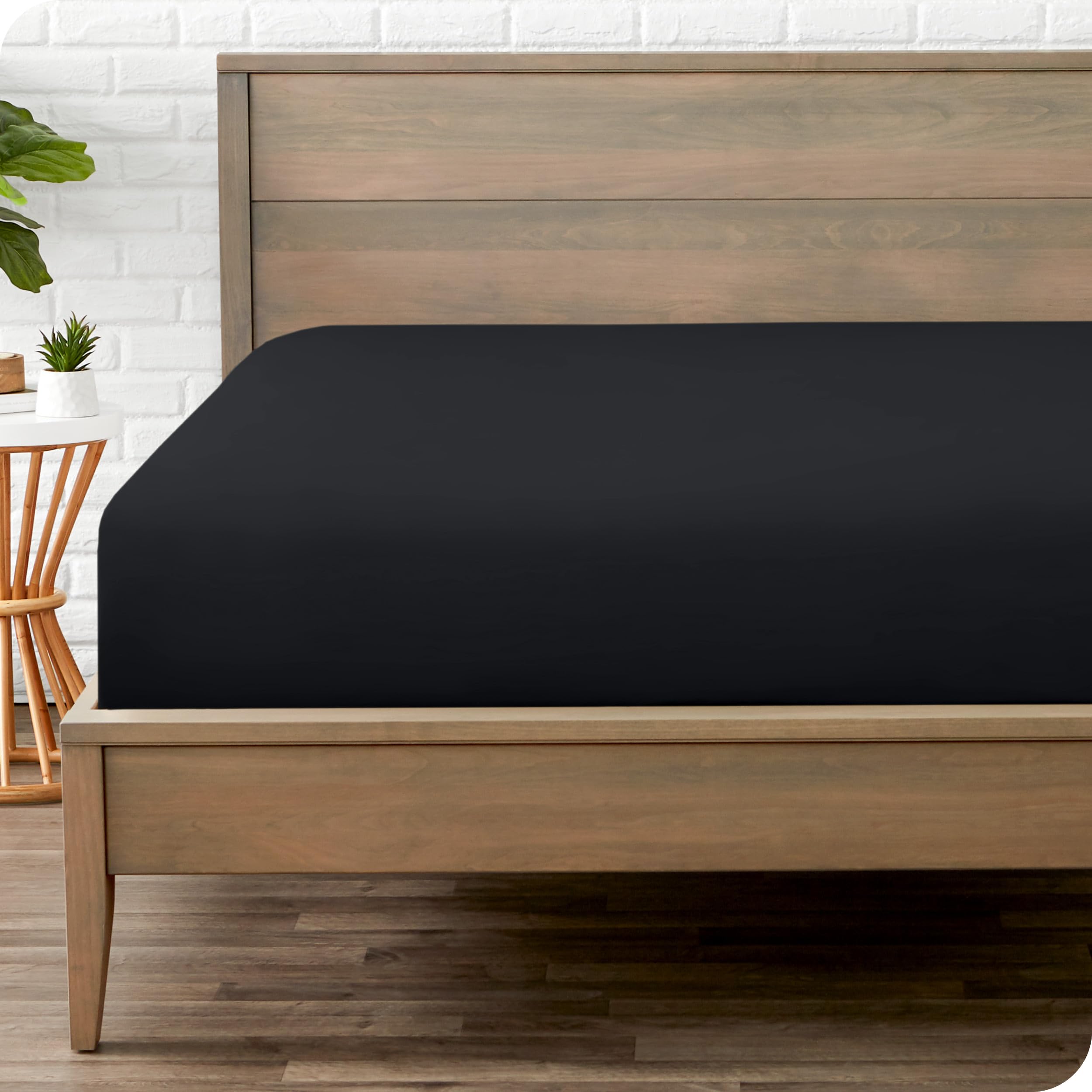 Bare Home Fitted Bottom Sheet Single Size - Premium 1800 Ultra-Soft Microfibre Sheet - Wrinkle Free - Deep Pocket - 38 CM/15 IN Deep - Single Fitted Sheet (Single, Black)