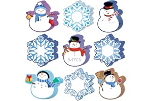 SERELIY 54 Pcs Christmas Winter Cutouts Double Printed Winter Snowflake Snowman Paper Decor for Christmas Winter Bulletin Board Classroom Decorations(Snow 54