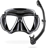 Cressi Big Eyes Alpha Ultra Dry Combo Black/Black Mask Snorkel UD view 2