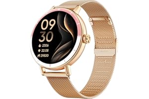 TOOBUR Smart Watch for Women with Two Bands, Fitness Tracker Watch, Heart Rate Monitor, Step Counter, Android & iOS Phones Compatible, Answer/Make Calls, HD Touchscreen, IP68 Waterproof, Rose Gold