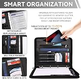 Leathario A4 Portfolio Folder 4-Ring Binder Notepad 10 Sheet Protectors view 5