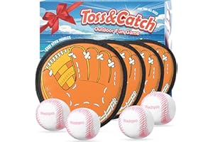 Wedopro Toss and Catch Ball Game, Kids Toddler Baseball Glove & Catch Ball Toys, Kids Outdoor Games for Family, Toys for Beach Pool Yard Outside, Birthday Gift for Ages 3 4 5 6 7 8-12 (Brown 4 Pcak)