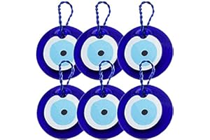 [ 6 Pack] 3" Large Size Turkish Blue Evil Eye (Nazar) ~ Blue Glass "Evil Eye" Amulet Charm Pendant for Protection (KT00101) ~ We Pay Your Sales Tax