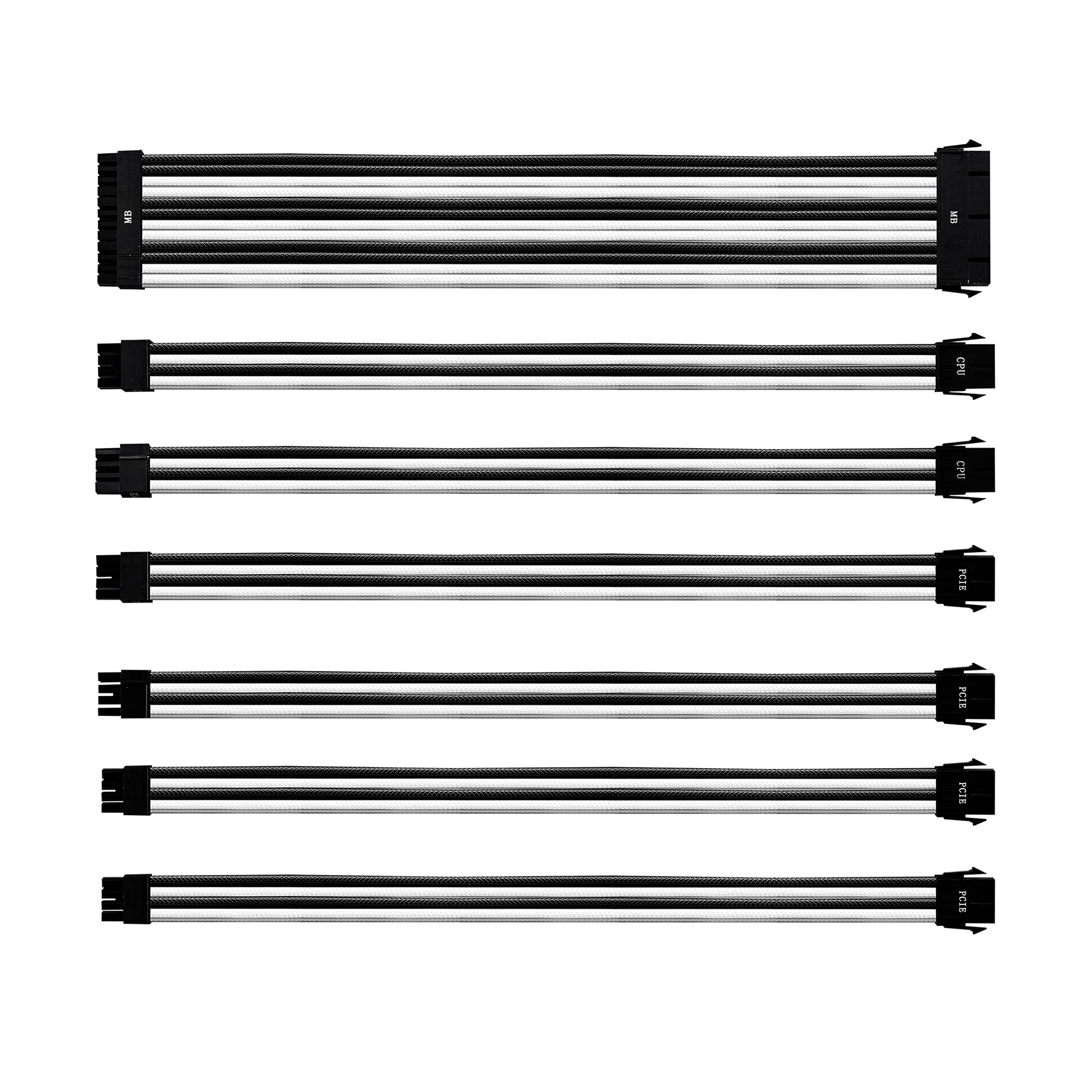 Cooler Master PVC PSU Extension Cable Kit - 16AWG with 3-Layer PVC Sleeving, ATX Compatible with Universal Connectors, 30 cm in Length, Supports High-End CPU & GPU System Power Supply Inputs - Black