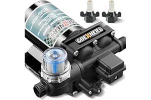 KITVANCE [Upgraded Version] RV Fresh Water Pump, 12V DC Water Pump, 6GPM 70PSI Self-Priming Diaphragm Pump with Pressure Switch and Strainer for RV, Marine, Yacht, Caravan