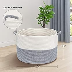 Haidms Large Cotton Rope Basket, XXL Blanket Basket