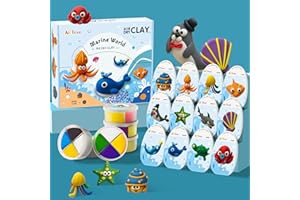 ARTPAR Air-Dry Clay Kit for Kids,12 Marine Animals‌ Modeling Magic Clay Sculpting Tools Set,Non-Sticky, Ultra-Light,Creative 