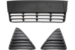 BXZ Front Bumper Grille Grill Insert Kit for Ford Focus 2012 2013 2014 Matte Black CP9Z17K945B FO1036137 BM5Z17E811EA FO1039115